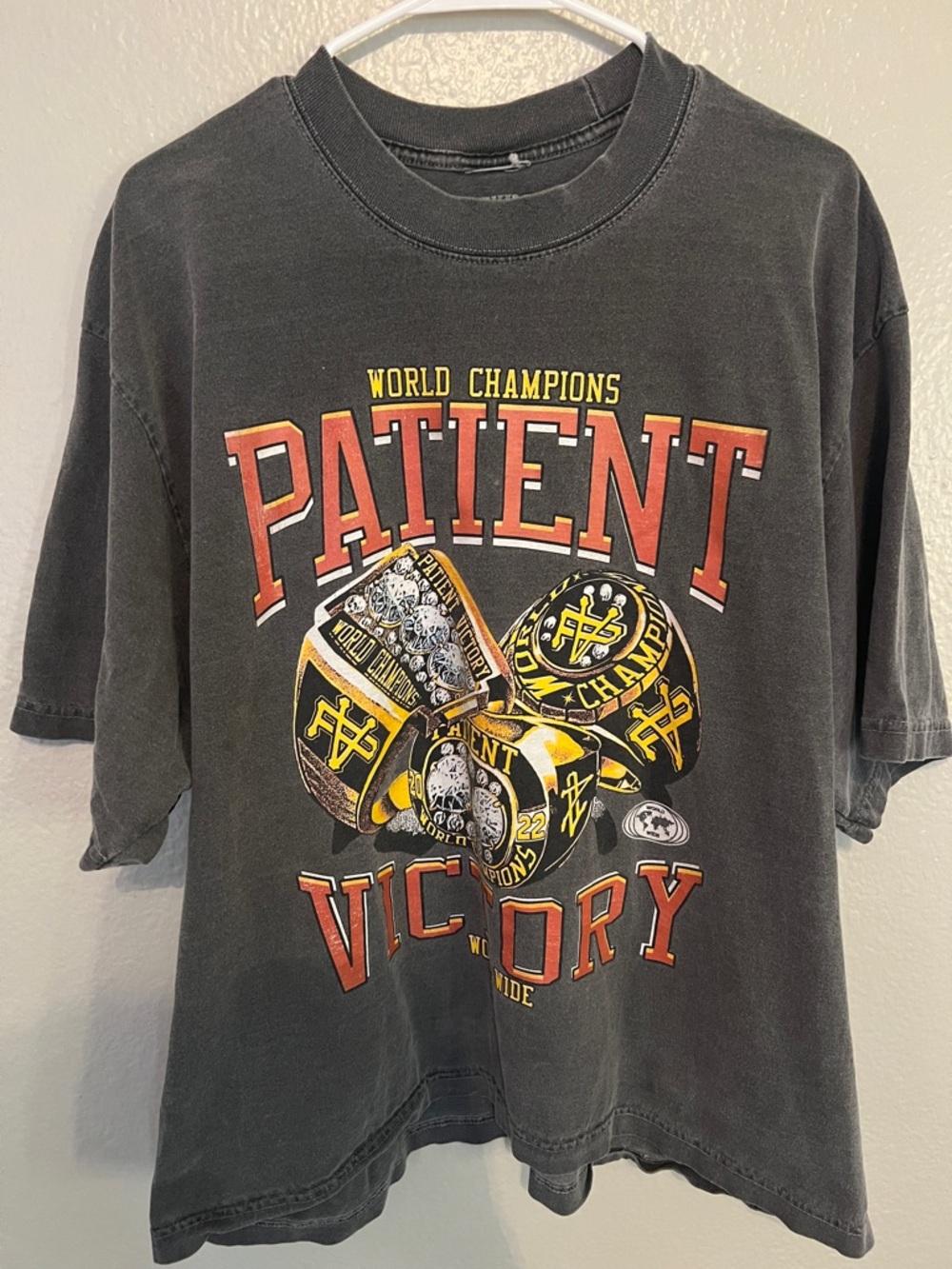'Patient Victory' Tee with Yellow & Red Accents